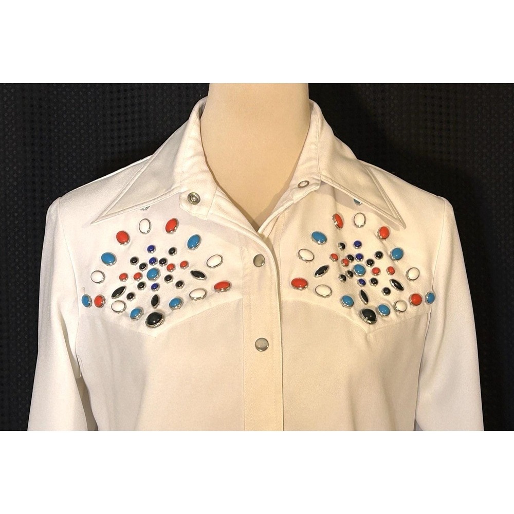 Vintage Sir James 60s 70s Polyester Pant Suit Dagger Flare Disco Mod Rockabilly - Picture 2 of 14